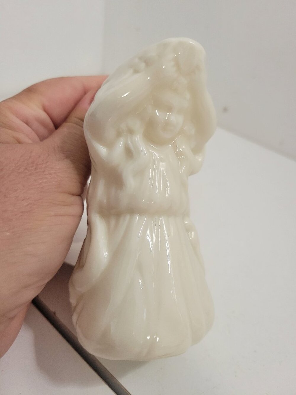 Belleek Egg Shell Cream Porcelain Milk/Creamer with Little Girl Shape